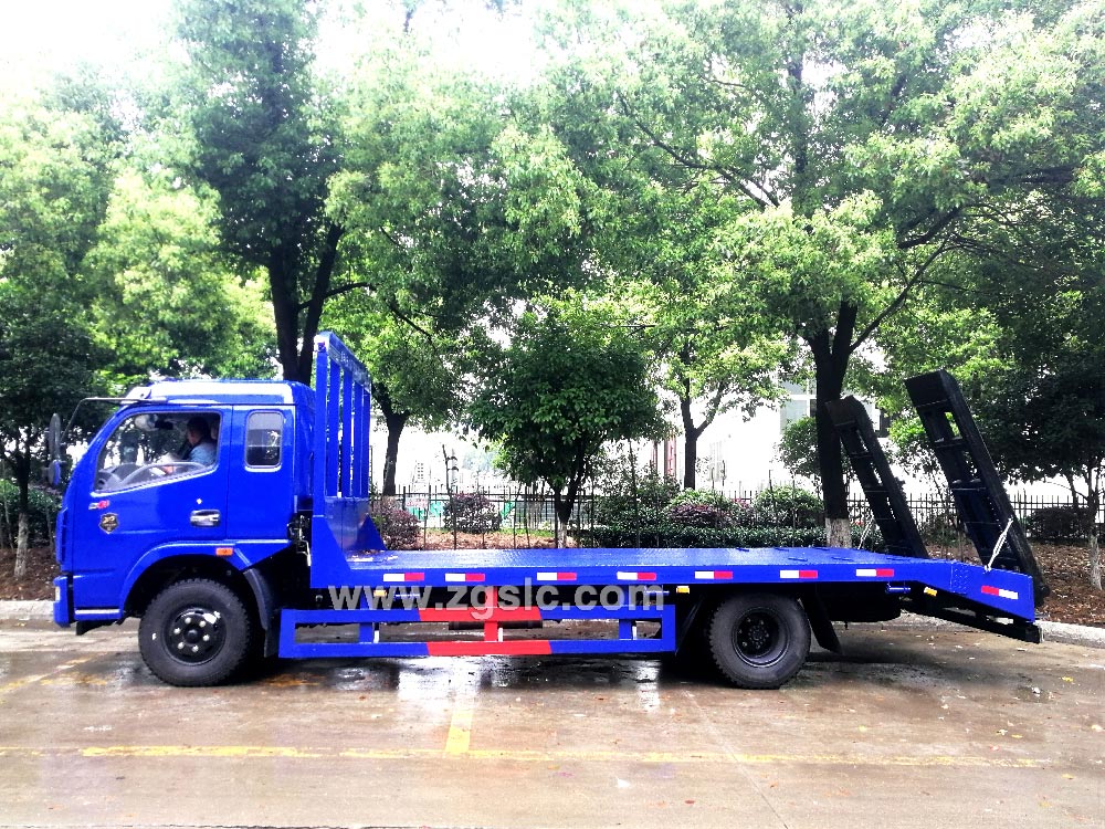 程力東風多利卡黃牌挖機平板運輸車(國五)