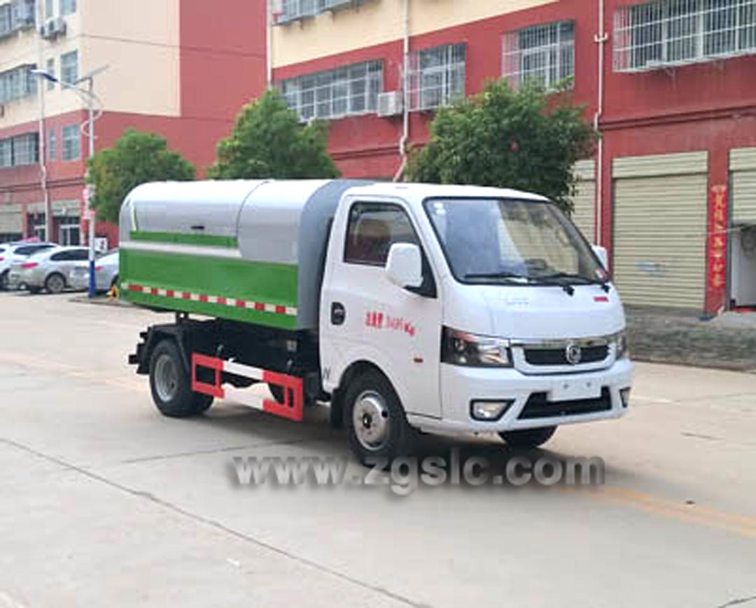 國六東風途逸密封式垃圾車_密封式垃圾車多少錢一輛?